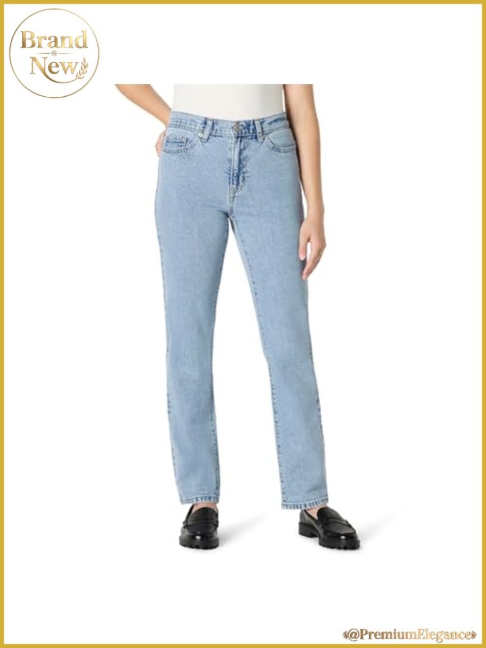 Women's Medium Stretch Slim-Fit Mid-Rise Straight Leg Jeans